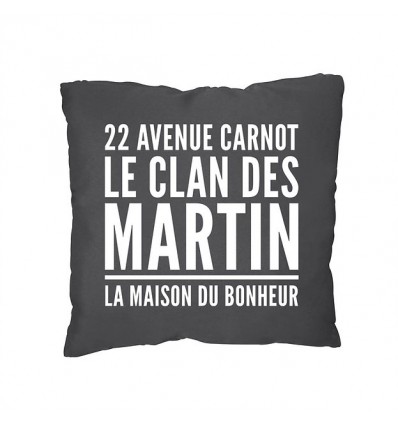 coussin personnalié adresse