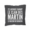 coussin personnalié adresse