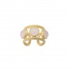 bague aphrodite quartz rose plaqué or ajustable