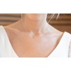 Collier chaîne perlée et médaillon croix en ziconnium