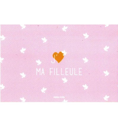 Carte simple soft touch "J'aime ma filleule"