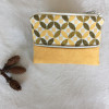 Mini pochette Philothée en suédine et jacquard jaune