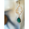 Boucles d'oreilles Eléonore verte - doré à l'or fin