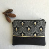 Mini pochette jacquard palmettes noir et or