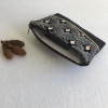 Mini pochette jacquard palmettes noir et or