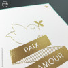 Carte avec design en or à chaud 