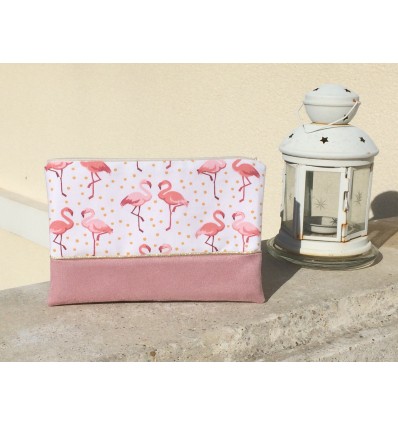 grande pochette rose poudrée