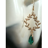Boucles d'oreilles Eléonore verte foncée