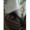 Boucles d'oreilles Eléonore verte foncée