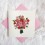 Cartes bouquet de fleurs roses en quilling