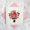 Cartes bouquet de fleurs roses en quilling