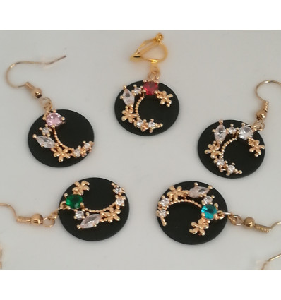 Boucles d'oreilles Zircon coloris au choix