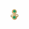 Bague Ariane Agate verte, Quartz rose, Cornaline