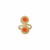Bague Ariane Agate verte, Quartz rose, Cornaline