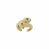 Bague Olympia Quartz rose, Agate verte, Cornaline, Plaqué or
