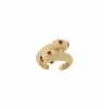 Bague Olympia Quartz rose, Agate verte, Cornaline, Plaqué or