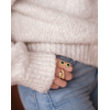 Bague Ariane Agate verte, Quartz rose, Cornaline