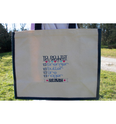 Grand sac Plage coton et jute
