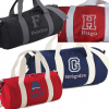 Sac polochon avec grande initiale et prénom brodés imperméable