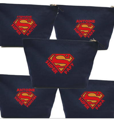 Trousse brodée Superman personnalisée