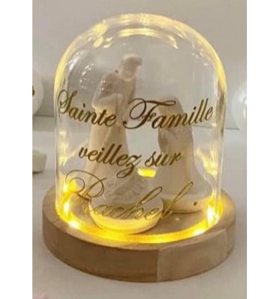 Sainte Famille en globe lumineux Personnalisé