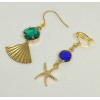 Boucles d'oreilles Océanie (vert ou bleu)