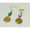 Boucles d'oreilles Laure doré (soit bleu soit vert)