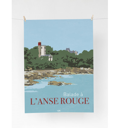 Affiche "Balade à L'Anse Rouge, Noirmoutier" - 30x40cm