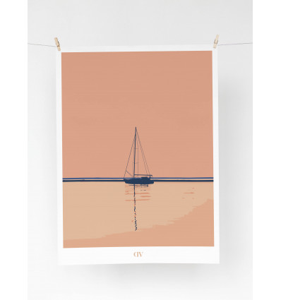 Affiche "Coucher de Soleil sur la mer Baltique" - 30x40cm