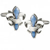 Boutons de Manchette Fleurs de Lys Bleu Ciel : Collection Limitée!