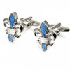 Boutons de Manchette Fleurs de Lys Bleu Ciel : Collection Limitée!
