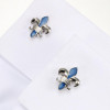 Boutons de Manchette Fleurs de Lys Bleu Ciel : Collection Limitée!