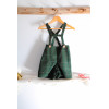 Salopette Short à bretelles Carreaux Olive