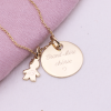 FAMILLE - Collier Chaîne Plaqué Or - médaille et silhouette