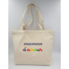 Cabas beige brodé pour maman