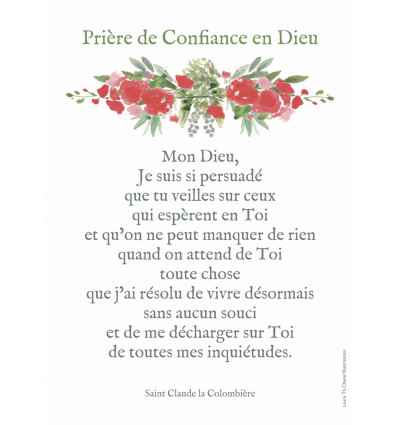 Carte prière de la confiance