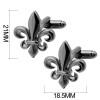 Boutons de Manchette Fleur de Lys tradition noir éclatant