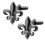 Boutons de Manchette Fleur de Lys tradition noir éclatant