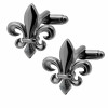 Boutons de Manchette Fleur de Lys tradition noir éclatant