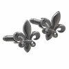 Boutons de Manchette Fleur de Lys tradition noir éclatant