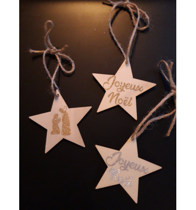 Étoile en bois de Noël