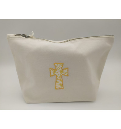 Trousse brodée confirmation, profession de foi et personnalisée avec un prénom