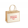 Sac en toile de jute brodé Maman