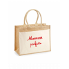 Sac en toile de jute brodé Maman