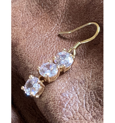 Boucles d'oreilles Clarence triple Zircon