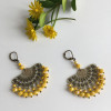Boucles d'oreilles Maya jaune clips ou dormeuses