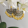 Boucles d'oreilles Maya jaune clips ou dormeuses