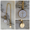 Collier - Croix nacrée et mini coquillage