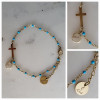 Bracelet - Croix pointillés bleus