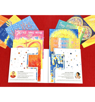Vue intérieure - Set de 12 cartes colorées